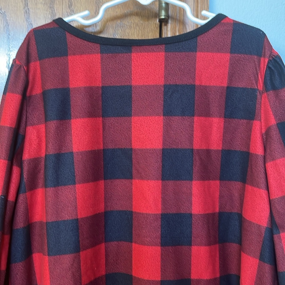 WONDERSHOP UGC Girls Size 10 Red Black Buffalo Check Ruffle Nightgown - Picture 10 of 12